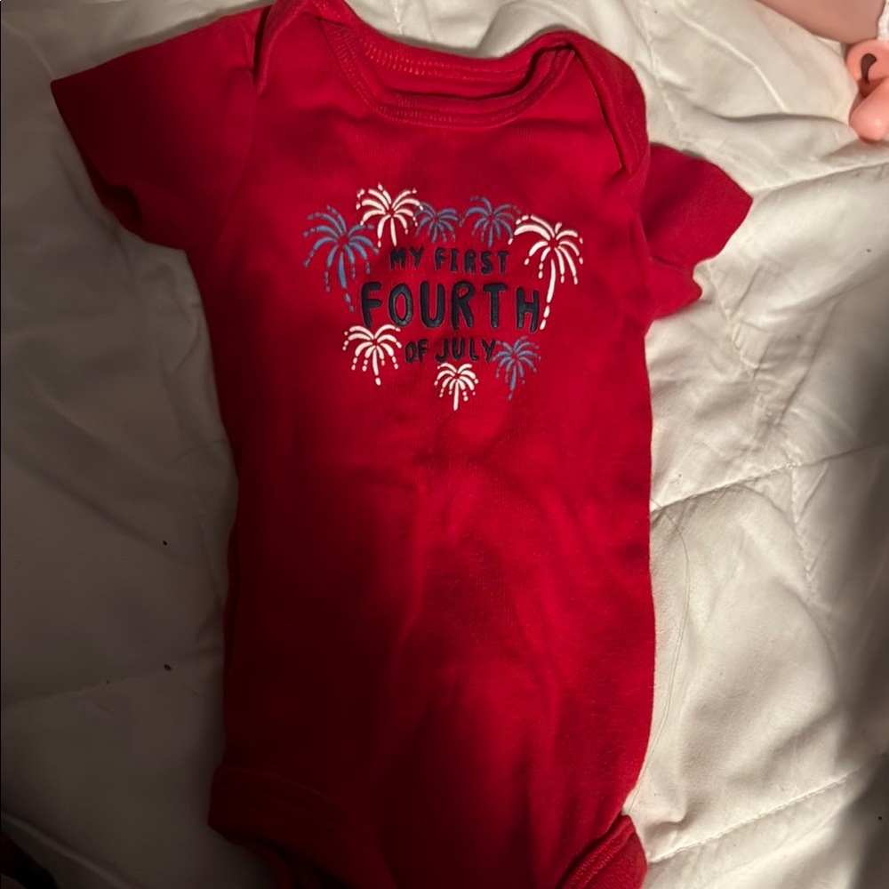 Red Fourth of July Baby Onesie